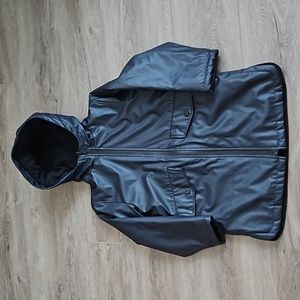 Zara kids fleece lined rain coat navy boys size 6